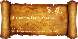 Winterhalter Gyula névjegykártya