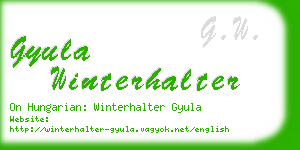 gyula winterhalter business card